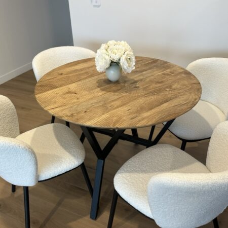 Modern Round Oak Dining Table