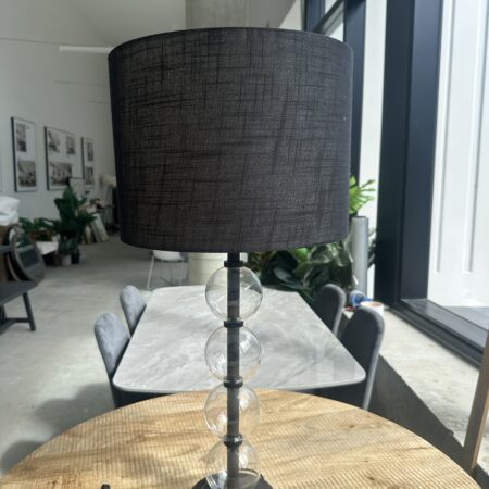 Contemporary Glass Orb Table Lamp – Black