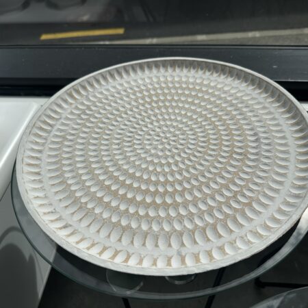 White Textured Decorative Round Tray / Platter